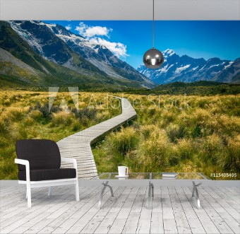 Picture of Mount cook from the Hooker Valley Mt cook is New Zealand highest Mountain